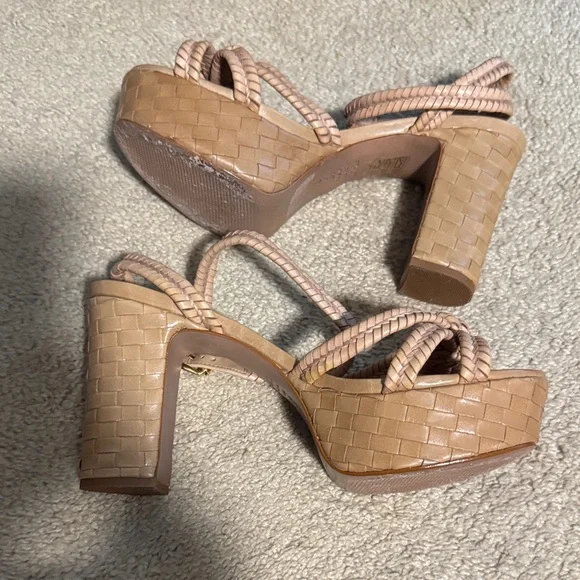 SCHUTZ Tan Braided Platform Heels - Picture 3 of 7